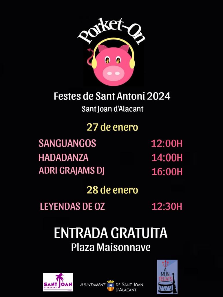 Programació de les festes de Sant Antoni 2024 Somos L'Alacantí