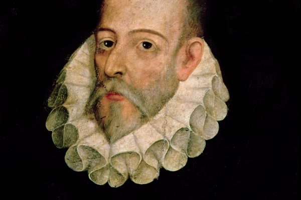 IND119216 Portrait of Miguel de Cervantes y Saavedra (1547-1615) 1600 (oil on panel) by Jauregui y Aguilar, Juan de (c.1566-1641); Real Academia de la Historia, Madrid, Spain; Index; Spanish,  out of copyright